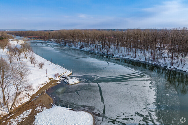 The historic Erie Canal runs directly through Rome on the South side of the city.