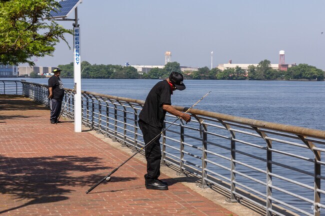 Residents of Liberty Park like to go fishing at the nearby Michael Doyle Fishing Pier.