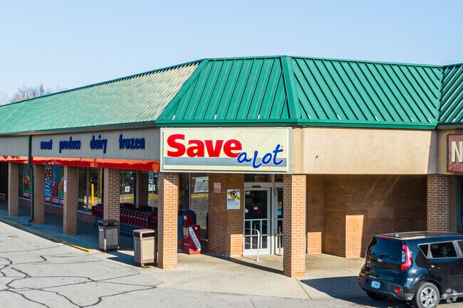 Locals pick up their groceries at Save a Lot.