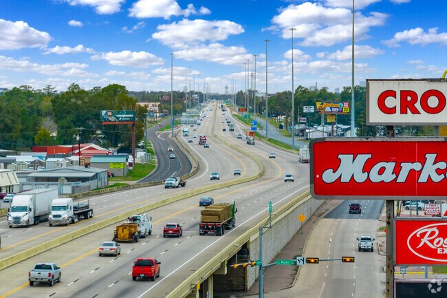 Interstate 10 runs through Vidor and leads in Beaumont.