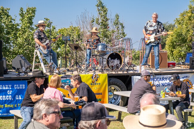 Old school surf rock is perfect for checking out the cars at the Norco Classics in the Park.