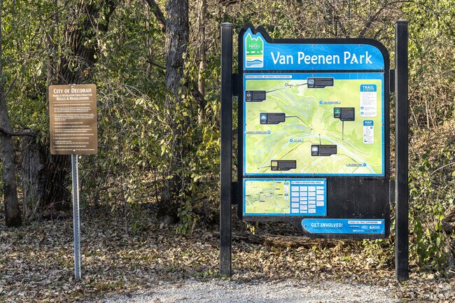 Van Peenen Park offers hiking and biking trails through prairies and pines.