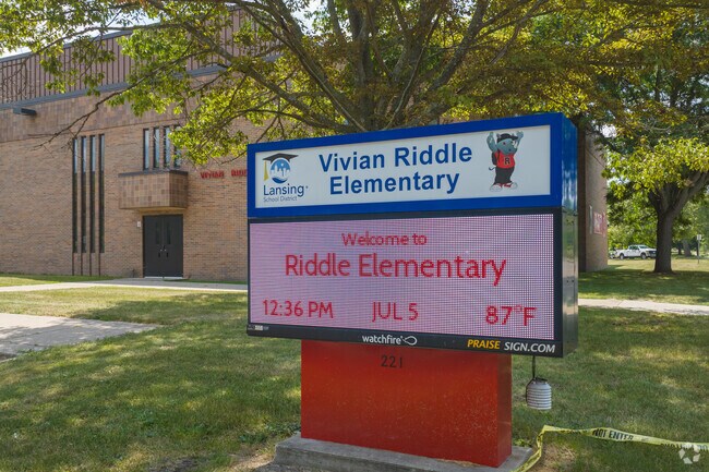 Vivian Riddle Elementary school on Huron St is located near Downtown Lansing.