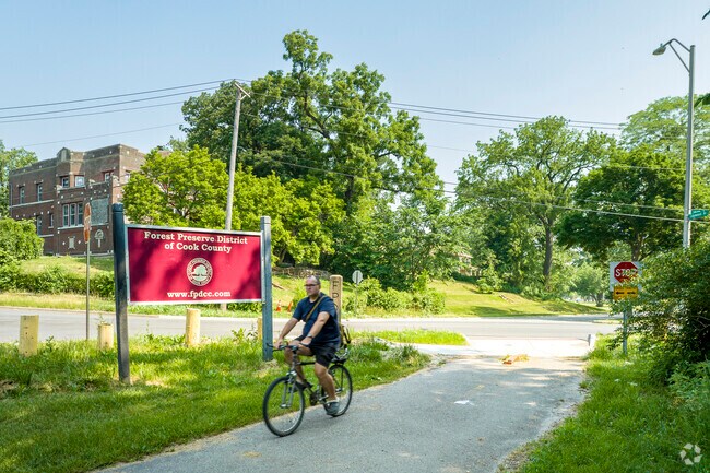 Hungry Hill residents keep an active lifestyle biking on miles of trails in Indian Hill Woods.