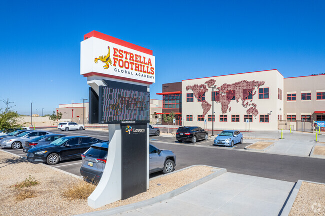 Monument sign at Estrella Foothills Global Academy in Laveen.