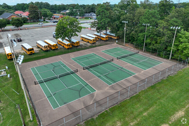 Tennis courts at Midlothian Middle School.