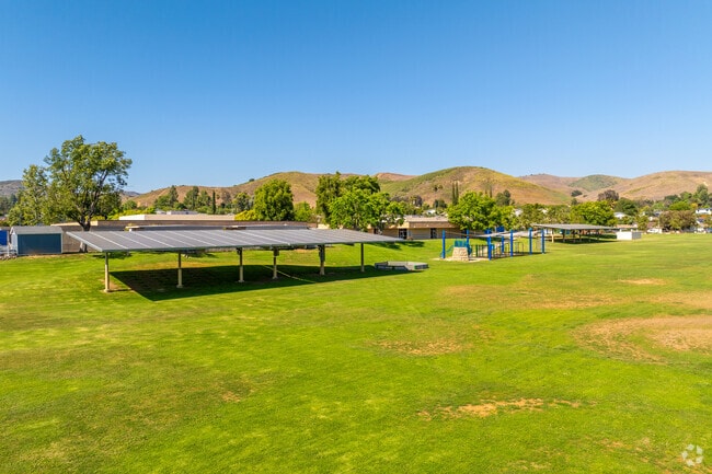 There is a large field for students to play at Brookside Elementary School.