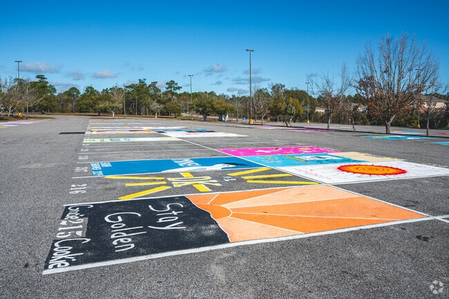 Baker High School-parking lot murals