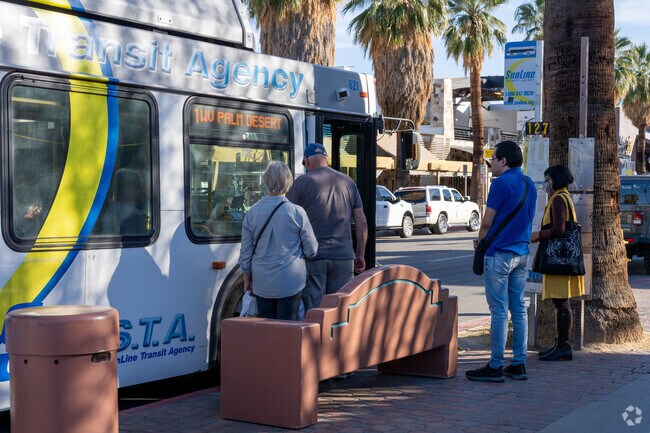 Residents can catch the SunLine Transit Bus pretty much anywhere in the Sunrise Park community.