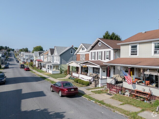 Traditional homes line the straight streets of the East End neighborhood.