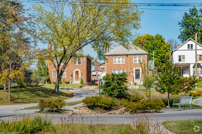 Two story brick homes are popular in Glen Echo Park.
