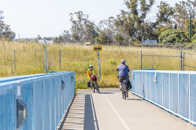 Harbor Bay is connected to Alameda by a bike and pedestrian bridge popular with cyclists.