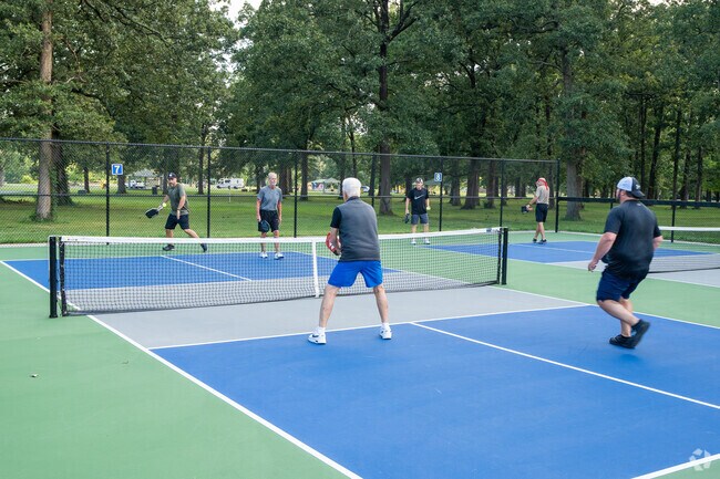 Cruse residents enjoy a game of pickleball at Bob Noble Park.
