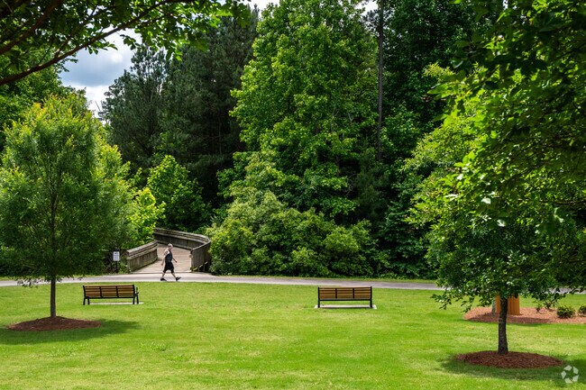 Amberly Wellness Park is connected by the  Morris Branch Greenway.