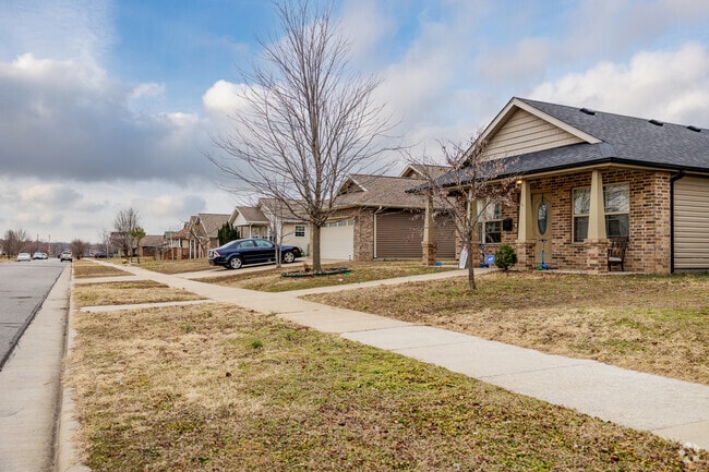 The homes of Soaring Heights occupy smaller lots and sit tightly together.
