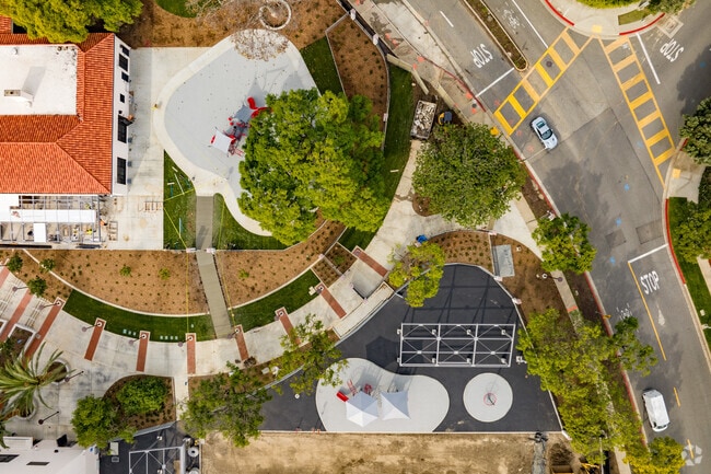 Playgrounds and freshly landscaped areas create serenity at El Rodeo Elementary in Beverly Hills