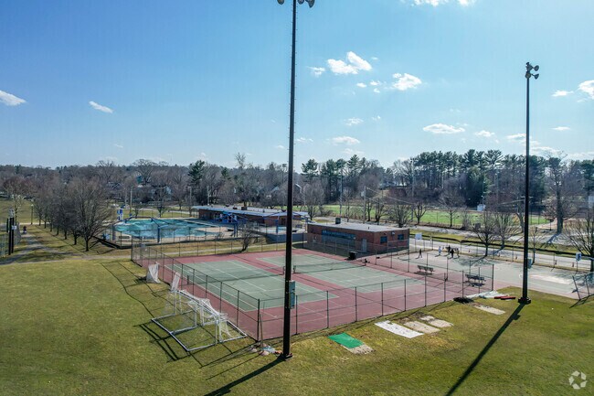 Albemarle playground features tennis courts for Nonantum residents to enjoy.