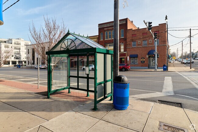 A Centro Transit Service bus stop in Oswego.
