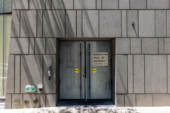 The entrance to Manhattan Star Academy is on Amsterdam Avenue.