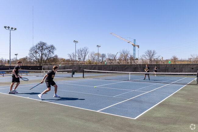 Tyson Park has 14 lighted tennis courts and 6 pickleball courts available for use.