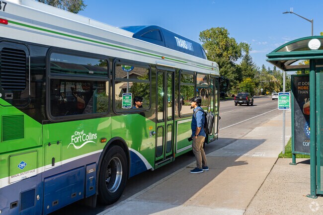Stonehenge residents can catch the Transfort bus to get around Fort Collins.
