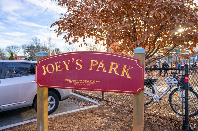 Joey's Park in Belmont is directly behind Winn Brook Elementary.