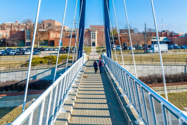 Rider Way Bridge allows students and pedestrians safe passage across the highway.