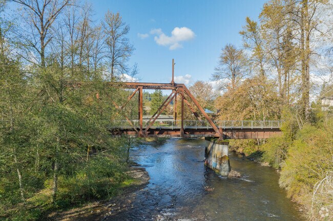 Scenic Cedar River bridge is a favorite spot for Dorre Don locals to enjoy the sun.