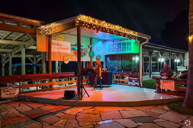 Friday Karaoke night at Gator Bay Marina Bar and Grill  in Lisbon.