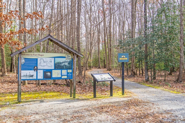 Rushmere residents can explore the trails at the historic Fort Huger.