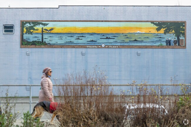 A mural is displayed on a building near the West End Trail in Port Angeles WA.
