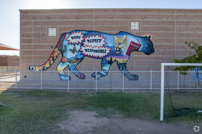 This amazing mural can be seen from the sports field at Phoenix’s Capitol Elementary School.
