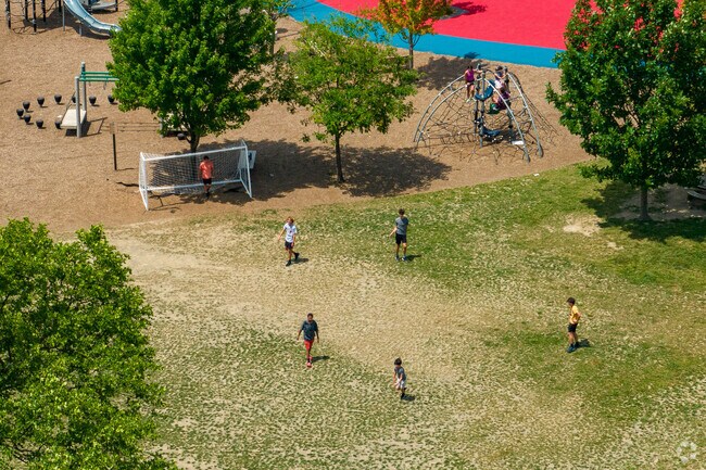 Students enjoy playing soccer at Belle Sherman School.