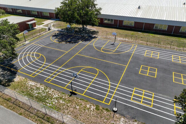 Basketball courts at Sherwood Elementary School.