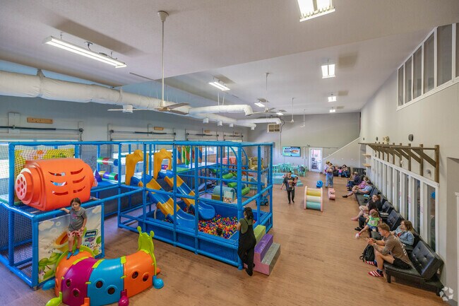 Mochas and Minis has a large indoor playground and families can reserve seating in Clarksville.