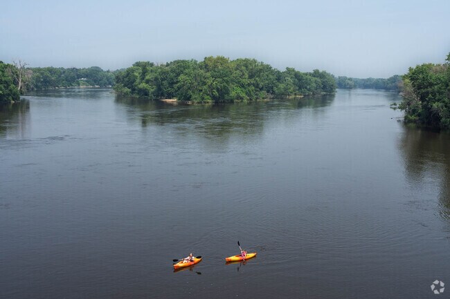 Kayakers can enjoy the Mississippi River and explore the Islands of Peace County Park, a collection of wooded islands along the great river.