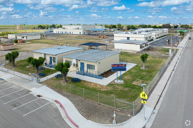 A corner marquee on the campus of Alpaugh Junior/Senior High School helps inform parents.