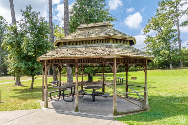 Cool off in the shade in this wooden cabana in the area of Westside.