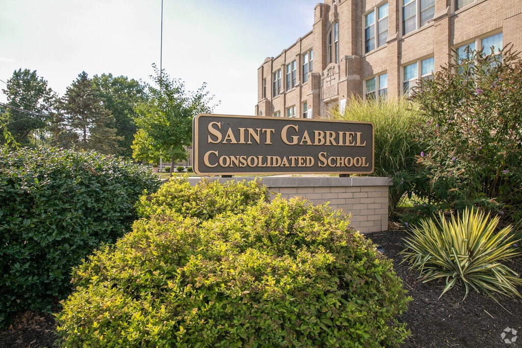 St Gabriel Consolidated School sign.