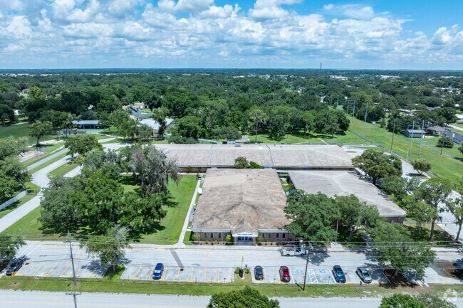 front of campus