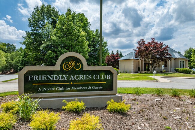 Friendly Acres Club offers pool, tennis, playground, and fitness center.