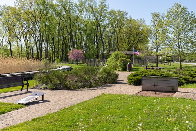 Walkways and raised gardening beds are available at Brookside Bayou Community Gardens.