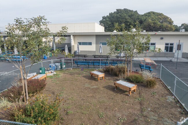 Maya Lin Elementary School has a garden space for learning to grow plants.