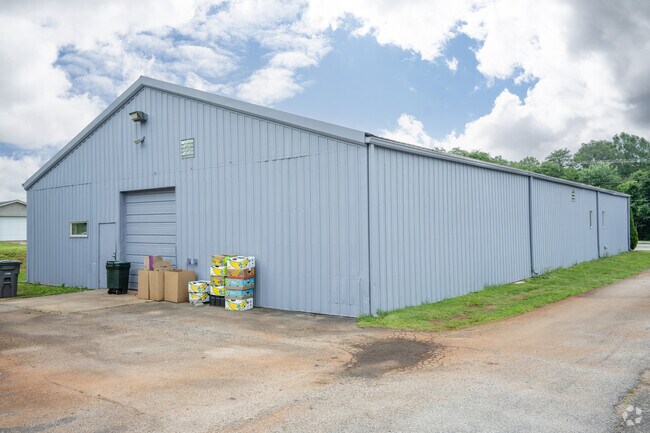 The back of Crosspoint Christian Academy has storage.