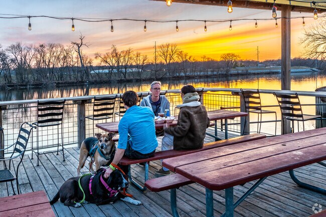 Grab a drink at Captain Roy's and enjoy the sunset over the Des Moines River.