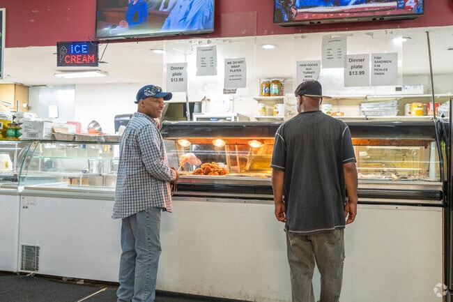 Stop by Eddie's Supermarket for a hot, fresh soul food buffet.