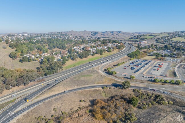 Highway 4 terminates at the edge of The Waterfront neighborhood.