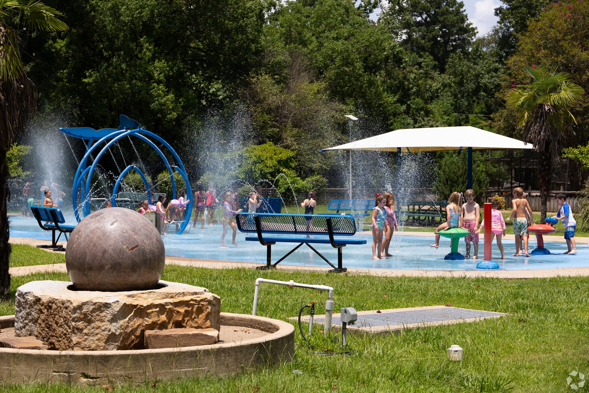 Soutside Monroe has the best splash zone for kids to enjoy the water in summer time.