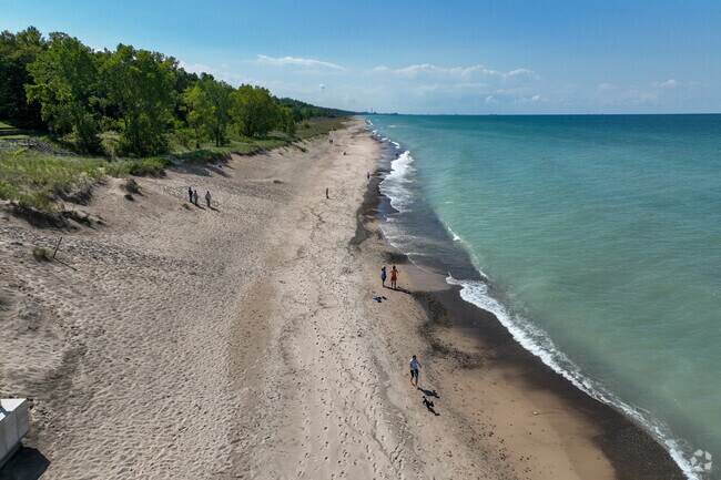 During the summer months, residents love the beaches at Beverly Shores.