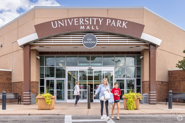 Major shopping is northwest of Northeast South Bend at University Park Mall.